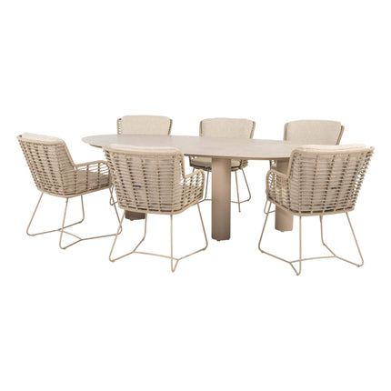 4 Seasons Outdoor Fabrice dining set Latte + Taste 4SO Estate tafel Latte 240 cm - Image 1
