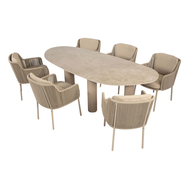 4 Seasons Outdoor Bernini dining latte + Taste 4SO Estate tafel met keramisch blad latte 240 cm - Image 7