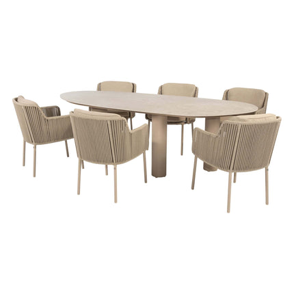 4 Seasons Outdoor Bernini dining latte + Taste 4SO Estate tafel met keramisch blad latte 240 cm - Image 1