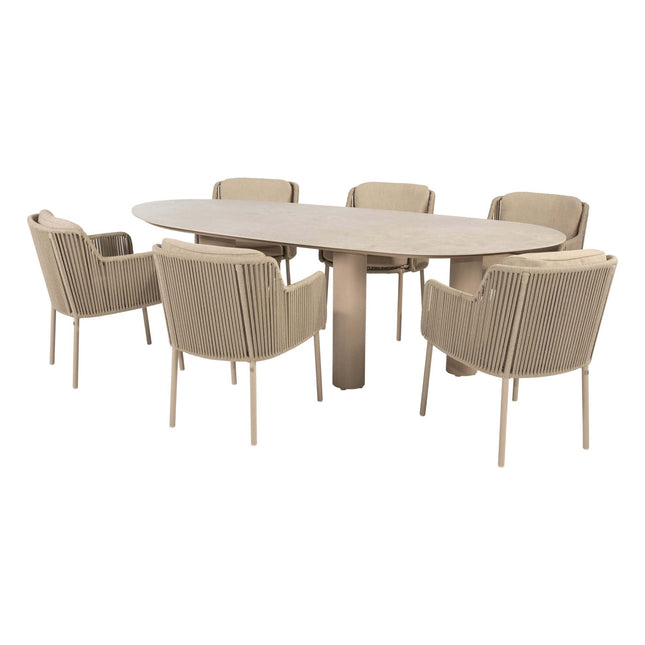 4 Seasons Outdoor Bernini dining latte + Taste 4SO Estate tafel met keramisch blad latte 240 cm - Image 1