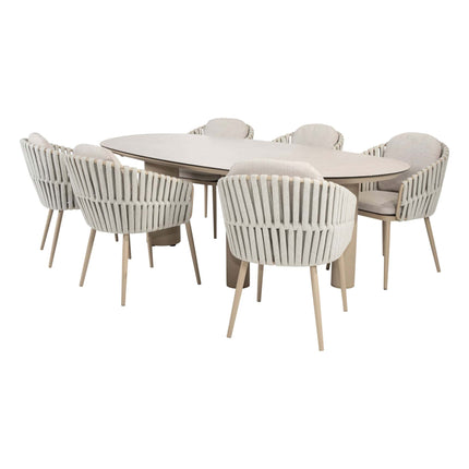 Taste 4SO Eva dining + Denia tafel latte met geprint keramiek tafelblad 240 cm - Image 1