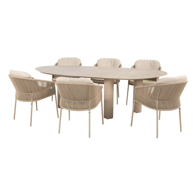 Taste 4SO Florence dining + Estate tafel met keramisch tafelblad latte 240×105 cm - Image 1
