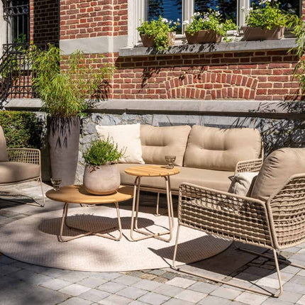 4 Seasons Outdoor Taste 4SO Albano loungeset + Verdi salontafel 73 Ø cm latte