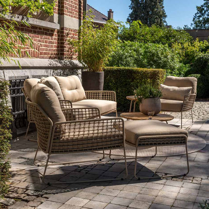 Taste 4SO Albano bistro loungeset + 4 Seasons Outdoor Verdi bijzettafel 45 Ø cm latte