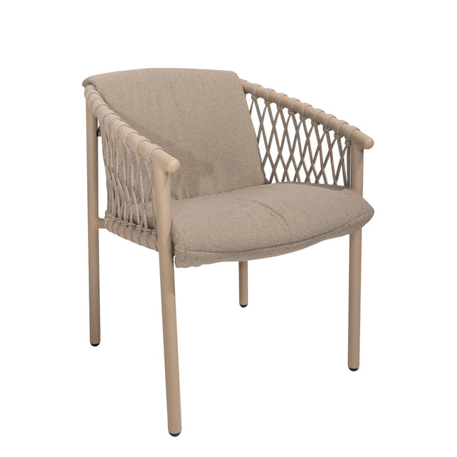 4 Seasons Outdoor Allora dining stoel latte + Taste 4SO Liam tafel met keramisch blad 240 cm