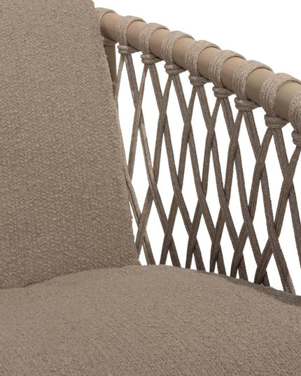 4 Seasons Outdoor Allora dining stoel latte + Taste 4SO Prado tafel met keramisch tafelblad barrel latte 240 cm