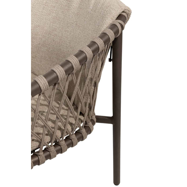 4 Seasons Outdoor Allora dining stoel terre + Taste 4SO Corsica tafel kiezel-vorm teak 240 cm