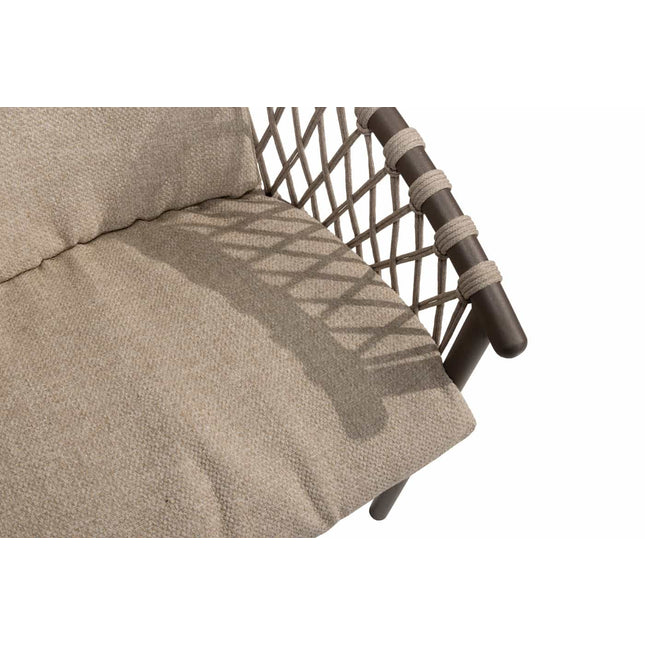 4 Seasons Outdoor Allora dining stoel terre + Taste 4SO Capri tafel barrel-vorm teak 240 cm