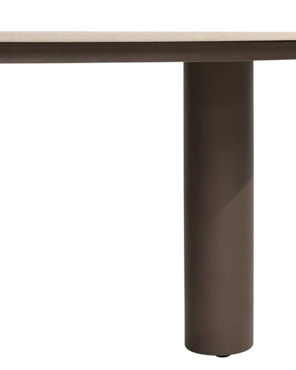 4 Seasons Outdoor Montera dining + Arizona tafel keramisch blad kiezel-vorm