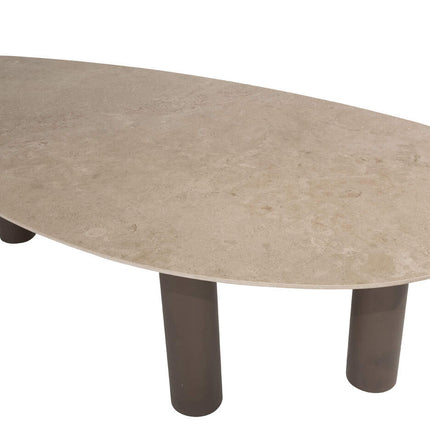 4 Seasons Outdoor Montera dining + Arizona tafel keramisch blad kiezel-vorm