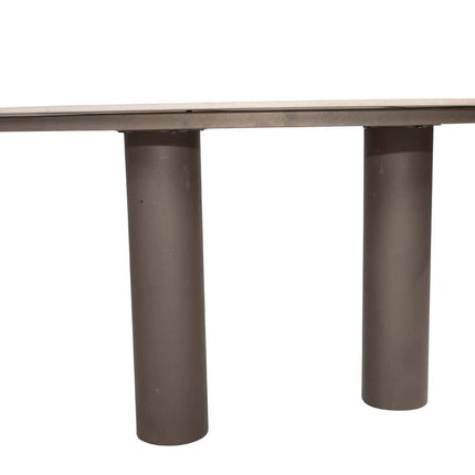 4 Seasons Outdoor Moretti high back dining stoel + Arizona tafel keramisch blad kiezel-vorm 240 cm