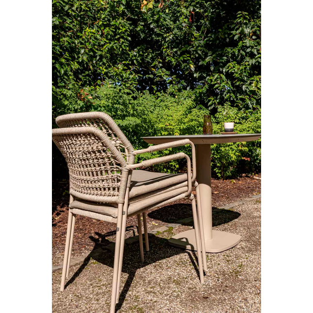 Taste 4SO Barista dining stoel latte + Liam tafel met keramisch tafelblad 240 cm