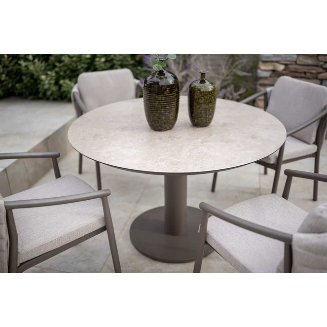 Taste 4SO Sienna dining + Sarah tafel met geprint keramiek tafelblad 120 cm Ø terre - Image 2