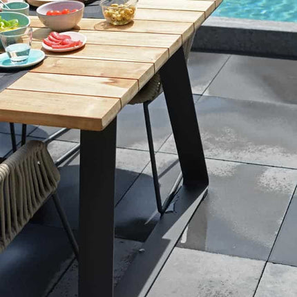 Taste 4SO Palma dining antraciet + Basso teak tafel 240 cm