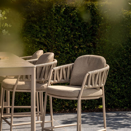 Taste 4SO Calma high dining + Soho tafel met keramiek tafelblad 220×75 cm latte - Image 5