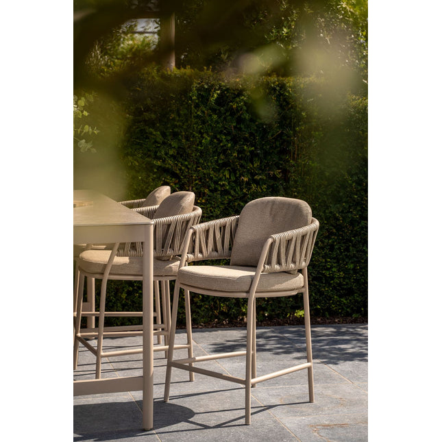 Taste 4SO Calma high dining + Soho tafel met keramiek tafelblad 220×75 cm latte - Image 5