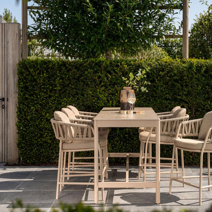 Taste 4SO Calma high dining + Soho tafel met keramiek tafelblad 220×75 cm latte - Image 4