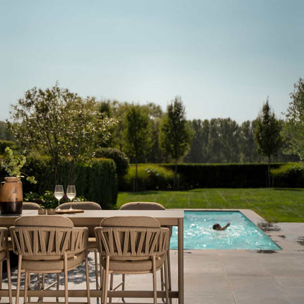 Taste 4SO Calma high dining + Soho tafel met keramiek tafelblad 220×75 cm latte - Image 3