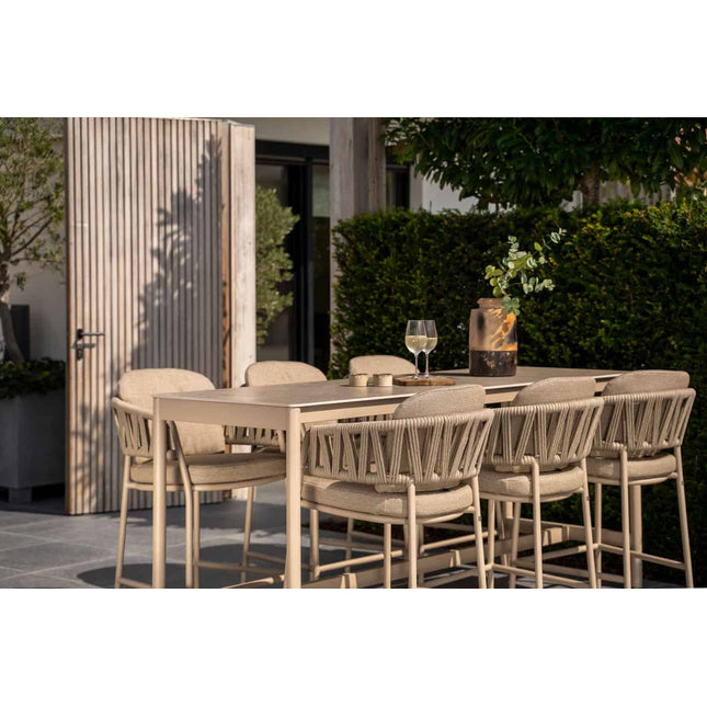 Taste 4SO Calma high dining + Soho tafel met keramiek tafelblad 220×75 cm latte - Image 2