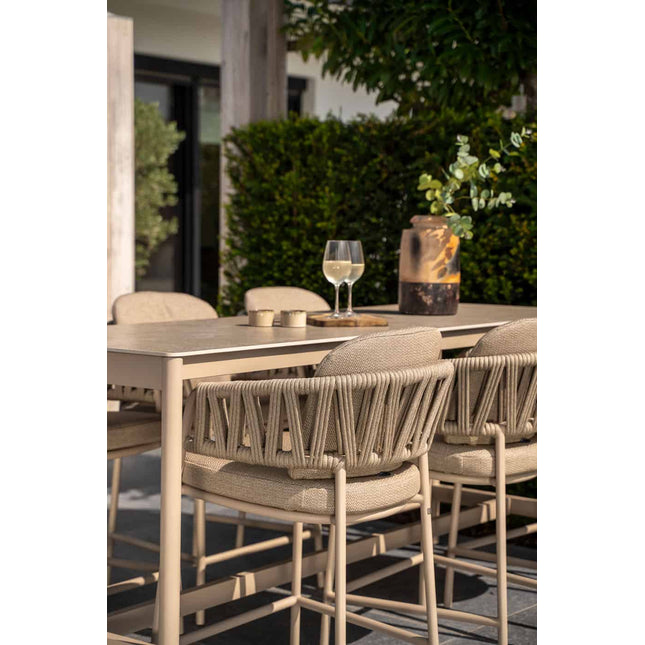 Taste 4SO Calma high dining + Soho tafel met keramiek tafelblad 220×75 cm latte - Image 6