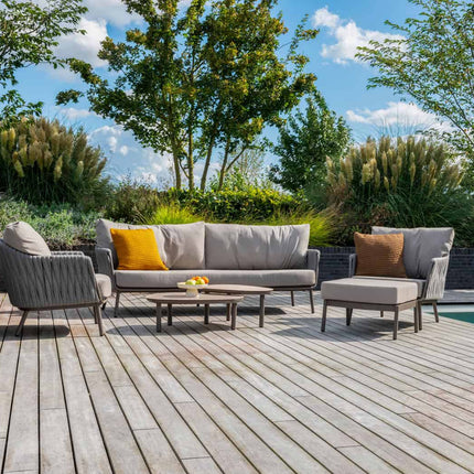 Taste 4SO Cannes loungeset: 3-zits bank + 2x lounge stoel + voetstoel + Vic 73 cm Ø salontafel - Image 5