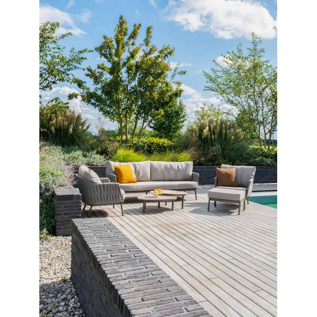 Taste 4SO Cannes loungeset: 3-zits bank + 2x lounge stoel + voetstoel + Vic 73 cm Ø salontafel - Image 4