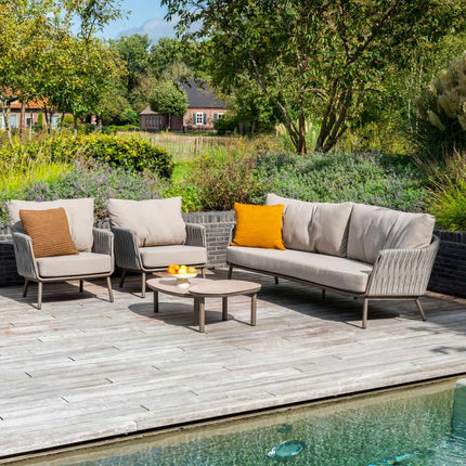 Taste 4SO Cannes loungeset: 3-zits bank + 2x lounge stoel + voetstoel + Vic 73 cm Ø salontafel - Image 3