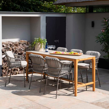 4 Seasons Outdoor Capalbio high dining stoel + Taste 4SO Liam high dining tafel met keramisch blad 220 cm