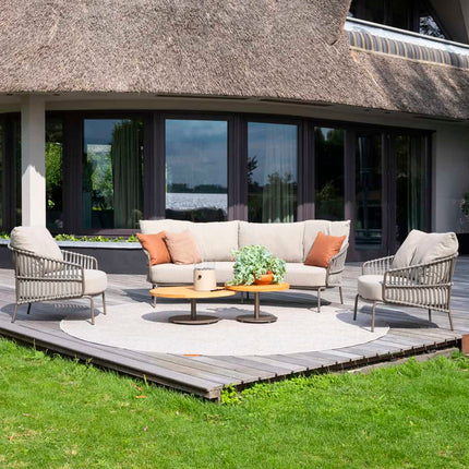4 Seasons Outdoor Capalbio loungeset + Finn salontafel kiezel-vorm 125 cm