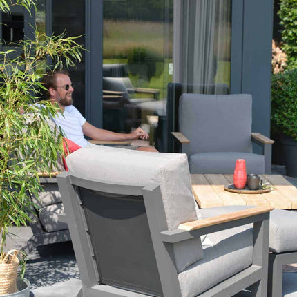 4 Seasons Outdoor Capitol koffietafel vierkant 90 x 90 x 35 cm. teak tafelblad