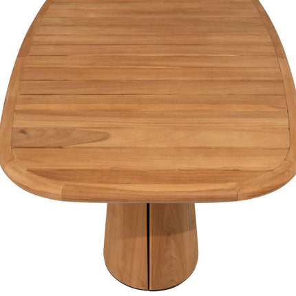 4 Seasons Outdoor Moretti high back dining stoel + Taste 4SO Capri tafel barrel-vorm teak 240 cm