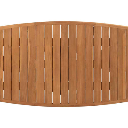 4 Seasons Outdoor Allora dining stoel latte + Taste 4SO Capri tafel barrel-vorm teak 240 cm