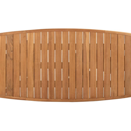 4 Seasons Outdoor Montera dining + Taste 4SO Capri tafel barrel-vorm teak 280 x 110 cm