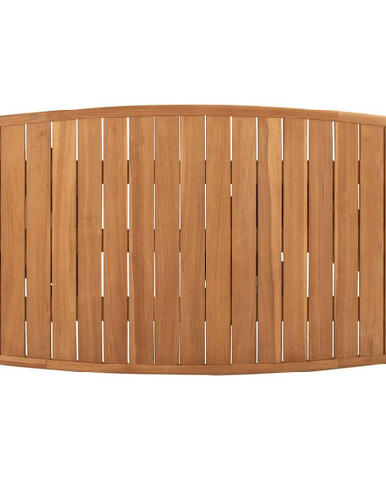 4 Seasons Outdoor Montera dining + Taste 4SO Capri tafel barrel-vorm teak 280 x 110 cm