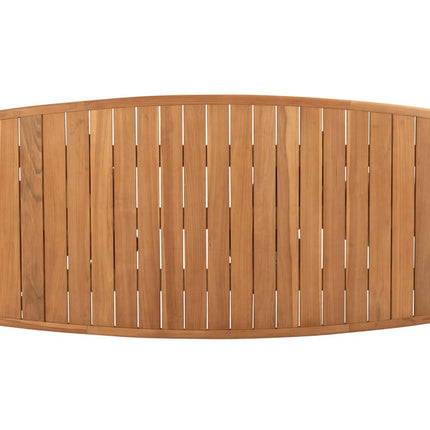4 Seasons Outdoor Jura dining + Taste 4SO Capri tafel barrel-vorm teak 240 x 110 cm
