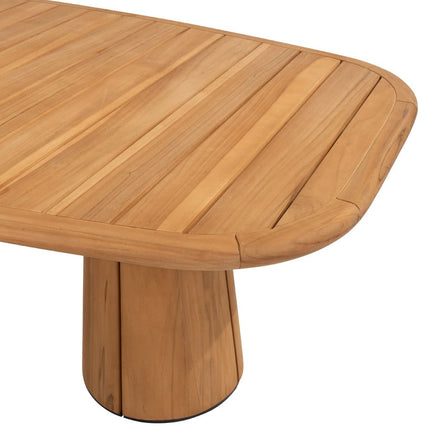 Taste 4SO Puglia low dining stoel + Capri low dining tafel barrel teak 240 cm