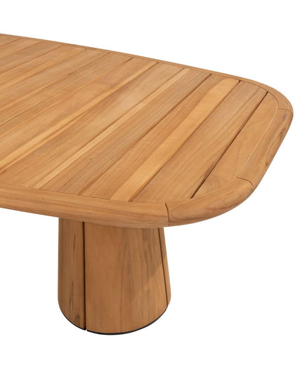 Taste 4SO Puglia low dining stoel + Capri low dining tafel barrel teak 240 cm