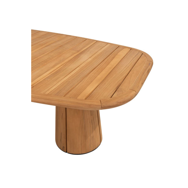 Taste 4SO Puglia low dining stoel + Capri low dining tafel barrel teak 240 cm