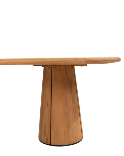 4 Seasons Outdoor Montera dining + Taste 4SO Capri tafel barrel-vorm teak 280 x 110 cm