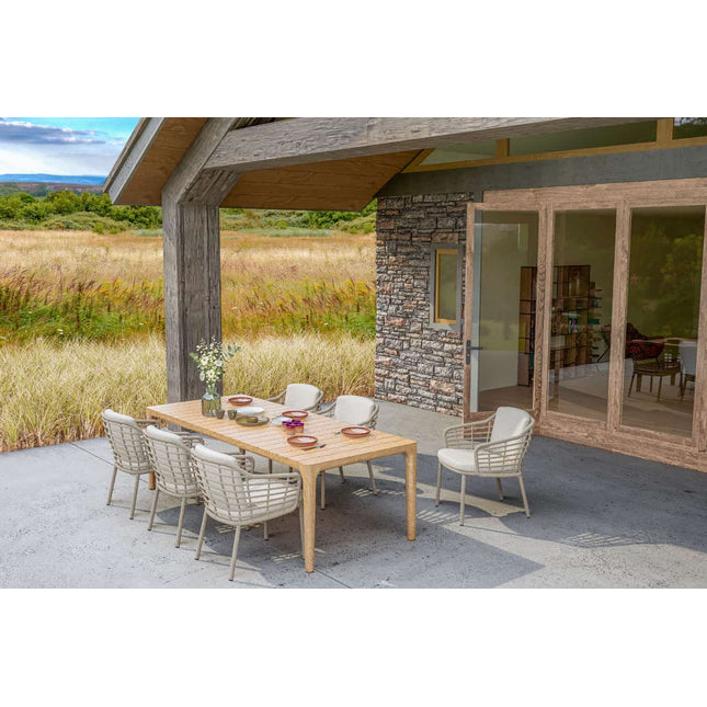 4 Seasons Outdoor Como dining + Taste 4SO Noah brushed teak tafel 260 cm
