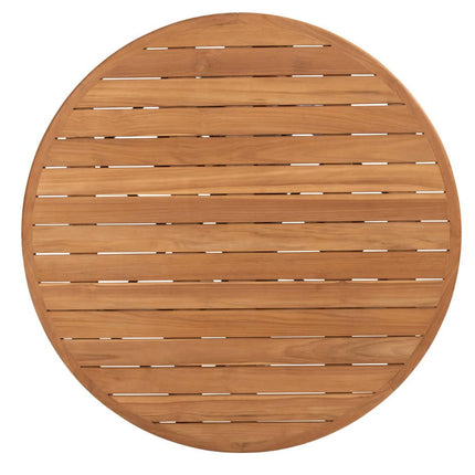 4 Seasons Outdoor Fabrice dining stoel latte + Taste 4SO Corsica tafel teak 160 Ø cm