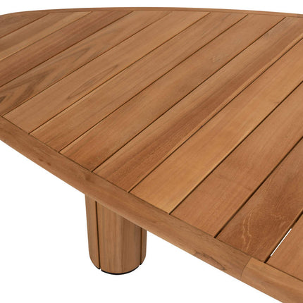 4 Seasons Outdoor Fabrice dining stoel latte + Taste 4SO Corsica tafel kiezel-vorm teak 240 cm