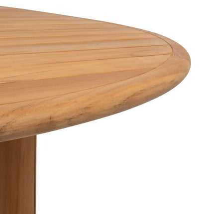 4 Seasons Outdoor Bernini dining stoel + Taste 4SO Corsica tafel kiezel-vorm teak 240 cm