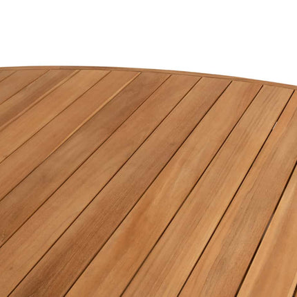 4 Seasons Outdoor Bernini dining stoel + Taste 4SO Corsica tafel kiezel-vorm teak 240 cm