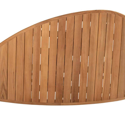 4 Seasons Outdoor Allora dining stoel terre + Taste 4SO Corsica tafel kiezel-vorm teak 240 cm