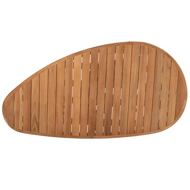 4 Seasons Outdoor Allora dining stoel terre + Taste 4SO Corsica tafel kiezel-vorm teak 240 cm