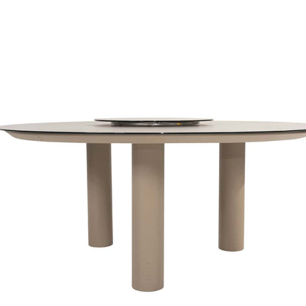 Taste 4SO Parma stapelbare dining latte + Donato tafel 160 Ø cm latte
