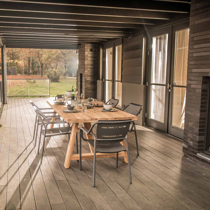 4 Seasons Outdoor Icon teak tafel 240 cm teak onderstel