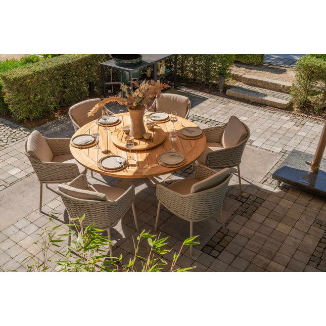 4 Seasons Outdoor Eros dining + Taste 4SO Prado teak tafel 130 Ø cm