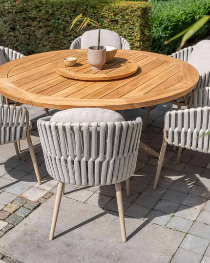 Taste 4SO Eva dining + Prado teak tafel 130 Ø cm